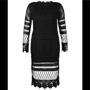 Lace panelled midi dress